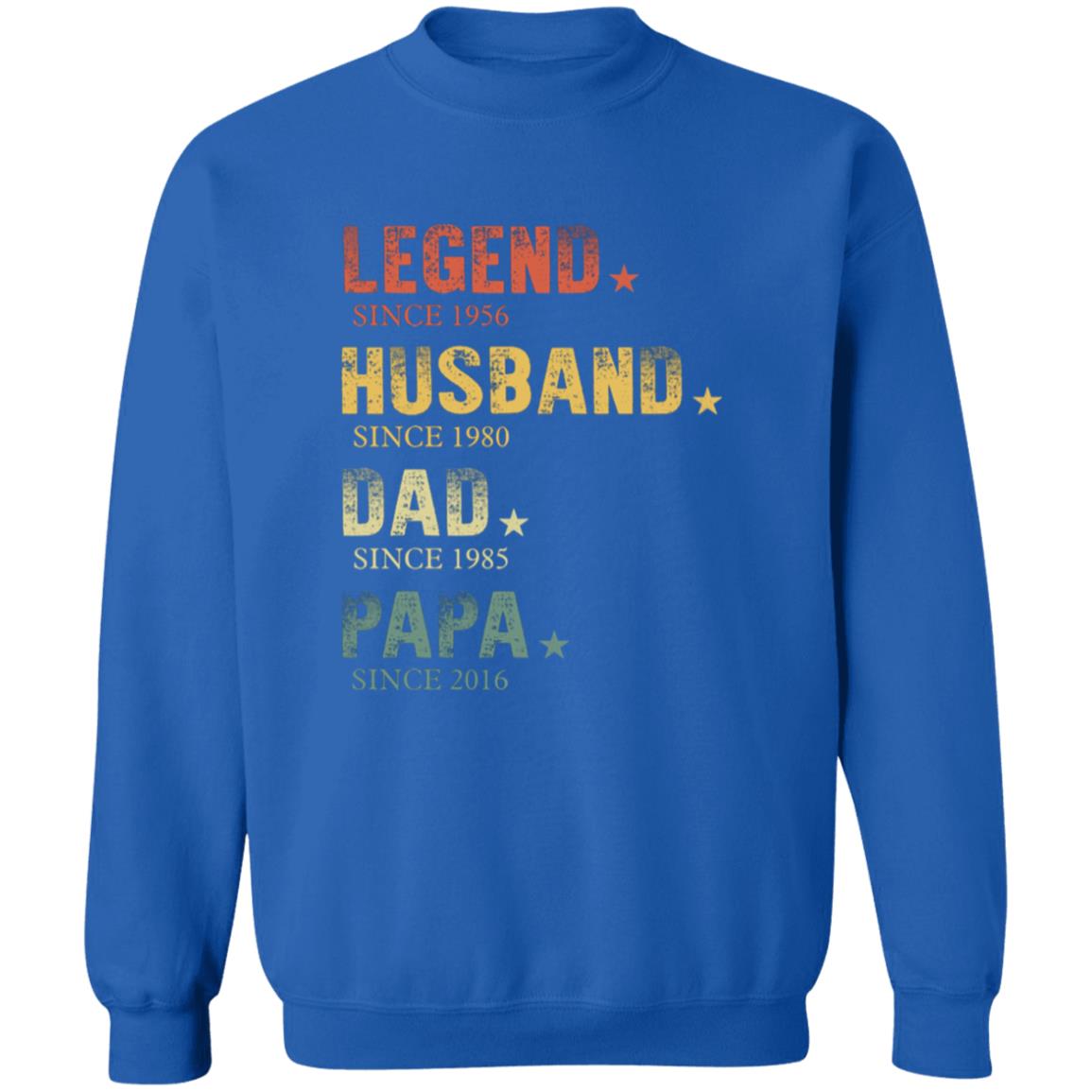 45_54 ASW 241009662 Crewneck Sweatshirt Royal Adult L DAD 112-6595931-5538607 acc6 Text_White Gildan Crewneck Pullover Sweatshirt