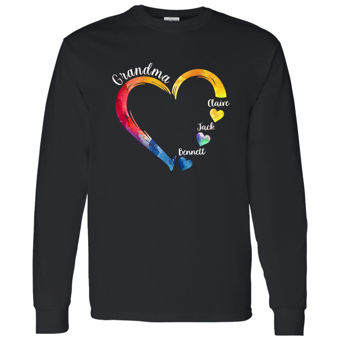 45_54 ALOS 260313668 Long Sleeve Tee Black Adult L Grandma 114-8082003-5345061 acc6 Text_White Gildan LS T-Shirt 5.3 oz.