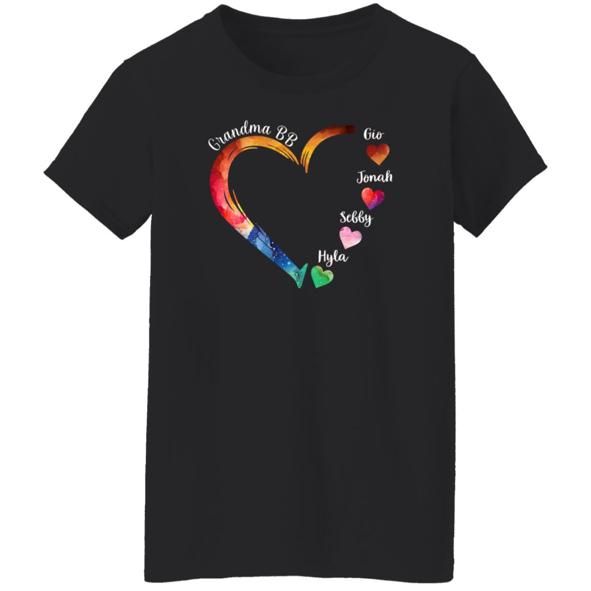 45_54 ALTS 260313668 Ladies T-Shirt Black Adult XL Grandma 114-1630963-5335401 acc6 Text_White Gildan Ladies' 5.3 oz. T-Shirt