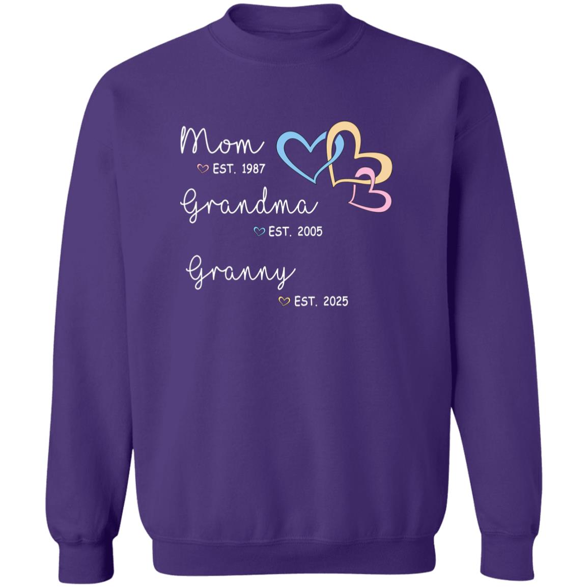 250723721 Crewneck Sweatshirt Purple Adult XL Mom 113-5212665-7408219 acc7 Text_White G180 Gildan Crewneck Pullover Sweatshirt