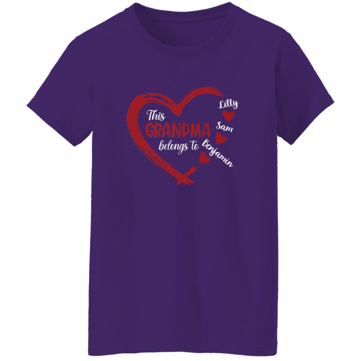 45_54 ALTS 250730714 Ladies T-Shirt Purple Adult M Grandma 111-3607026-8185020 acc7 Text_White Gildan Ladies' 5.3 oz. T-Shirt