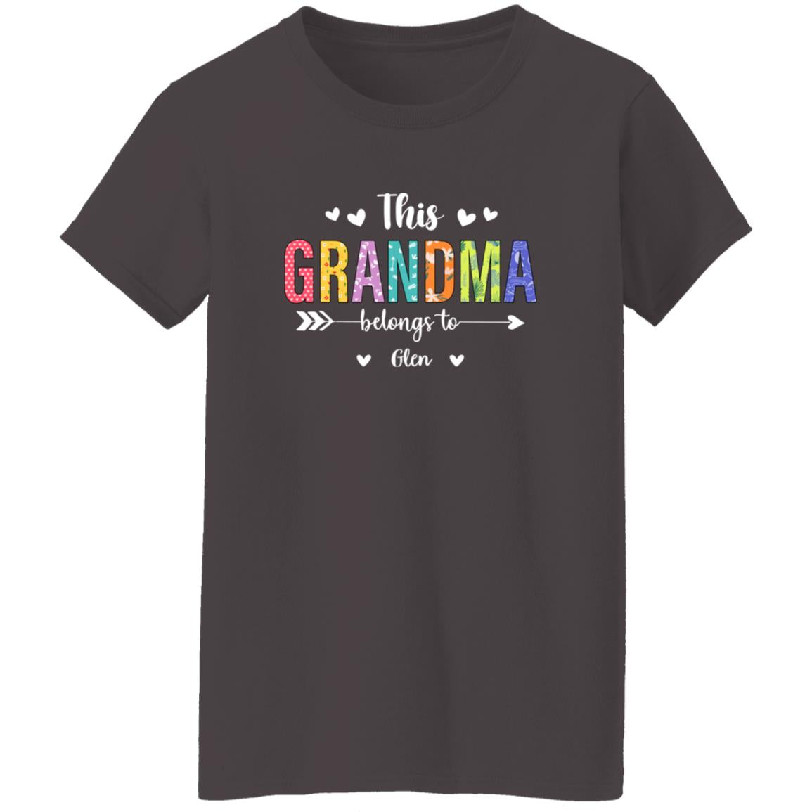250801716 Ladies T-Shirt Charcoal Adult L Grandma 113-9414360-6617819 acc7 Text_White Gildan Ladies' 5.3 oz. T-Shirt