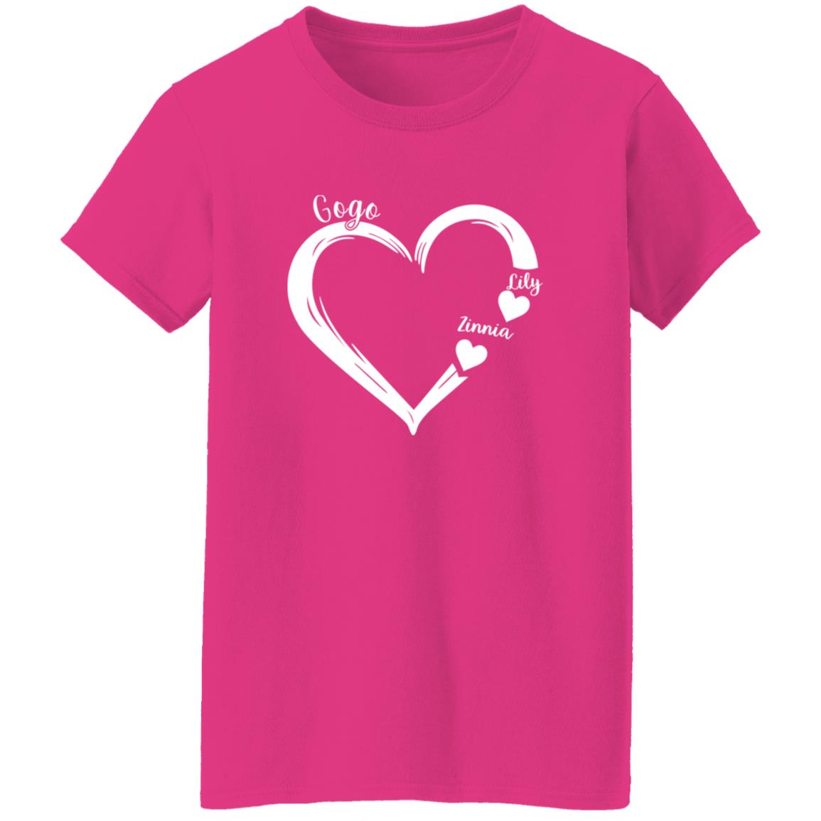 45_54 ALTS 260313666 Ladies T-Shirt Heliconia Adult 2XL Gogo 113-4818803-0640213 acc6 Text_White Gildan Ladies' 5.3 oz. T-Shirt