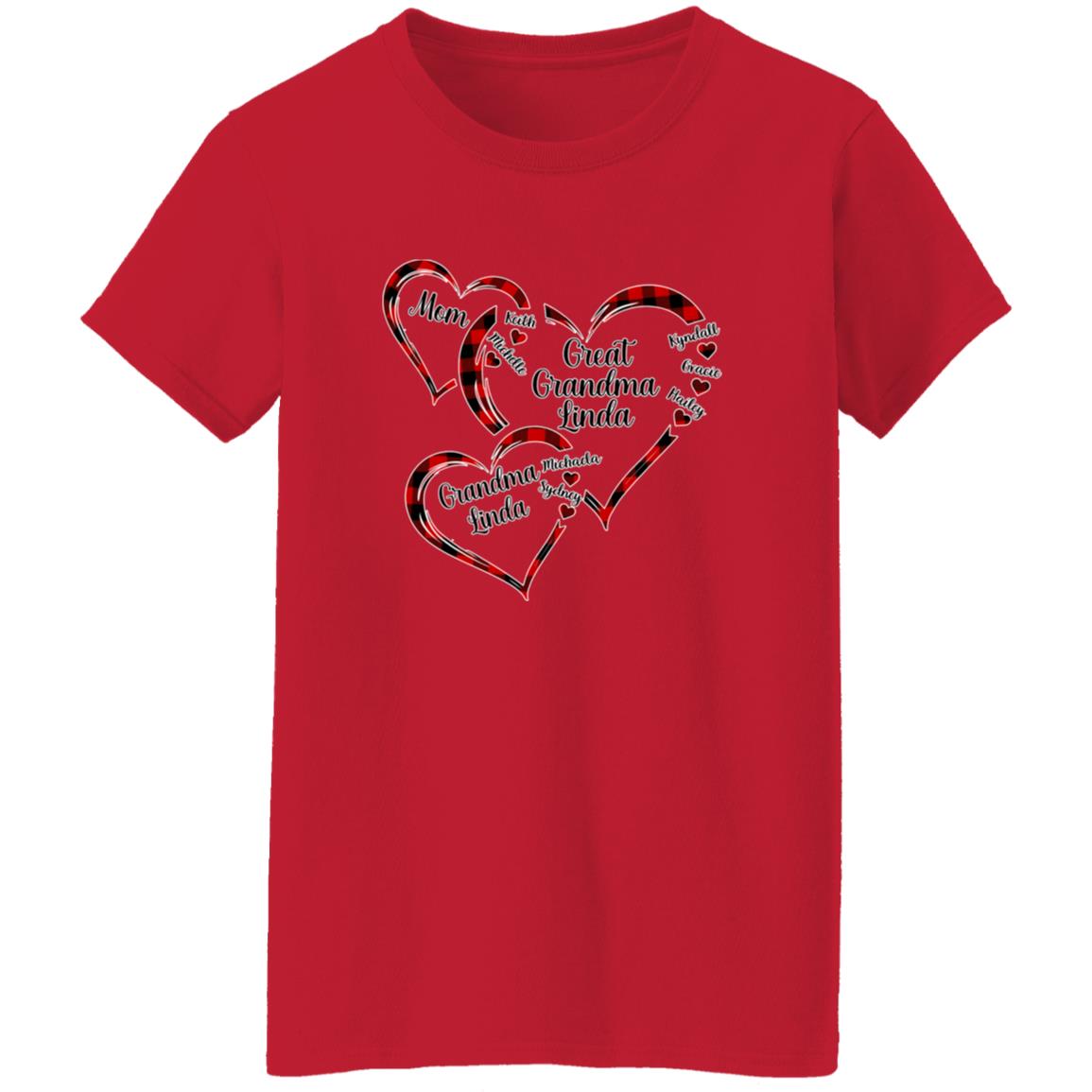 45_54 ALTS 260311772 Ladies T-Shirt Red Adult S Mom 113-8062549-5304224 acc7 Text_White Gildan Ladies' 5.3 oz. T-Shirt