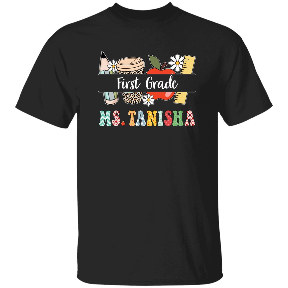 260619512 Unisex T-Shirt Black Adult M First 111-0000468-4897819 acc5 Text_White h Gildan 5.3 oz. T-Shirt