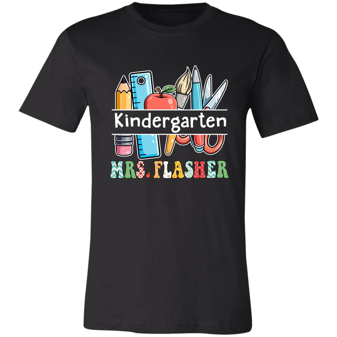 45_54 APTS 260619511 Premium T- Shirt Black Adult M Kindergart 112-8398242-4580221 acc5 Text_White Bella + Canvas Unisex Jersey Short-Sleeve T-Shirt