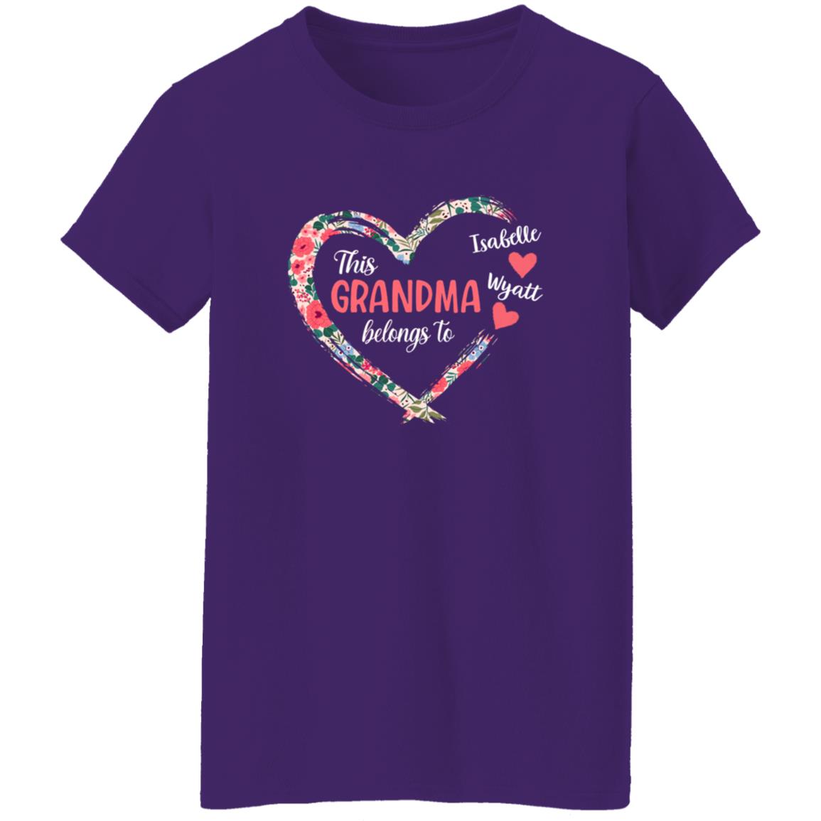 250730713 Ladies T-Shirt Purple Adult XL 113-8435193-6158624 acc7 Text_White Cai 2 G500L Ladies' 5.3 oz. T-Shirt