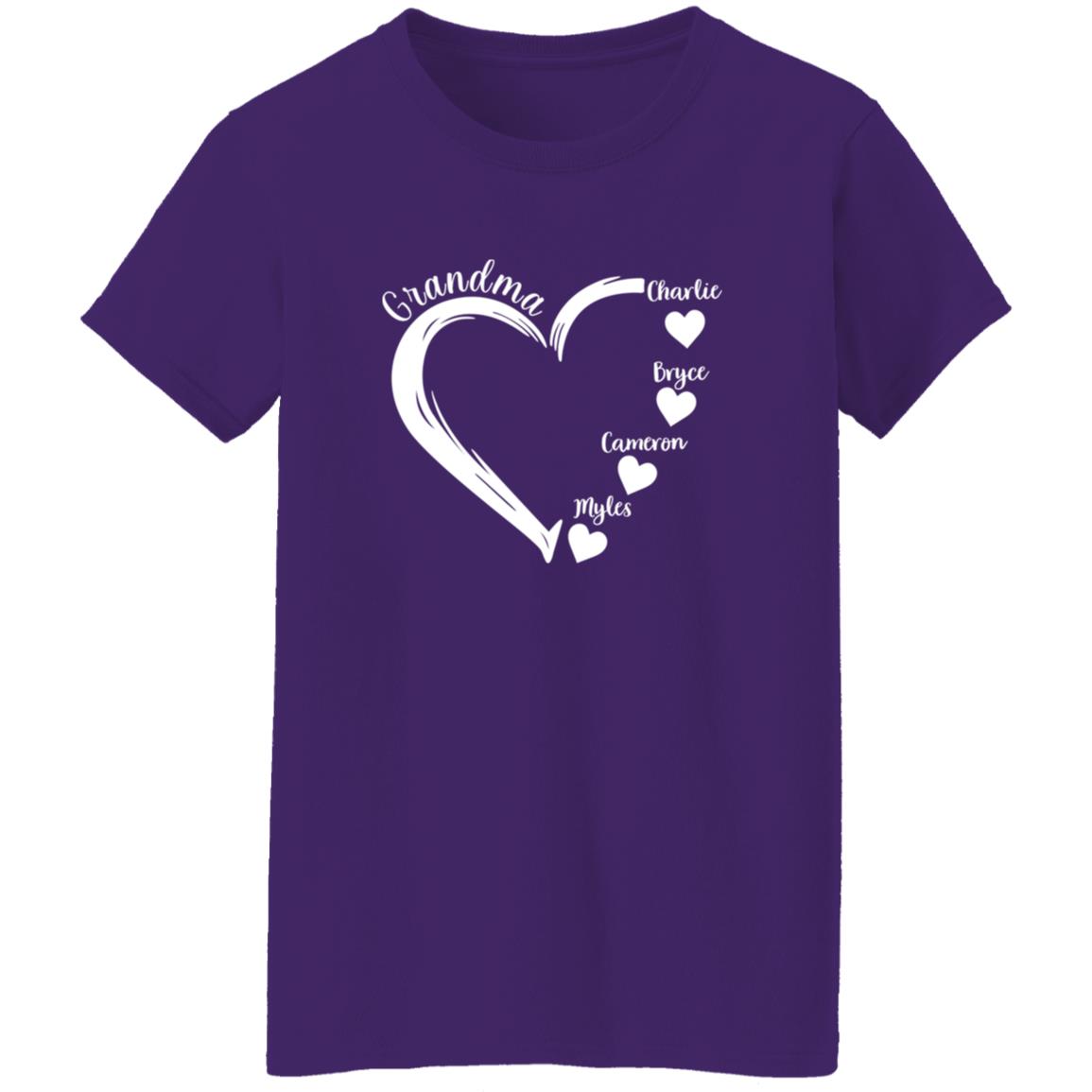 45_54 ALTS 260313666 Ladies T-Shirt Purple Adult S Grandma 113-0227255-0728214 acc6 Text_White Gildan Ladies' 5.3 oz. T-Shirt